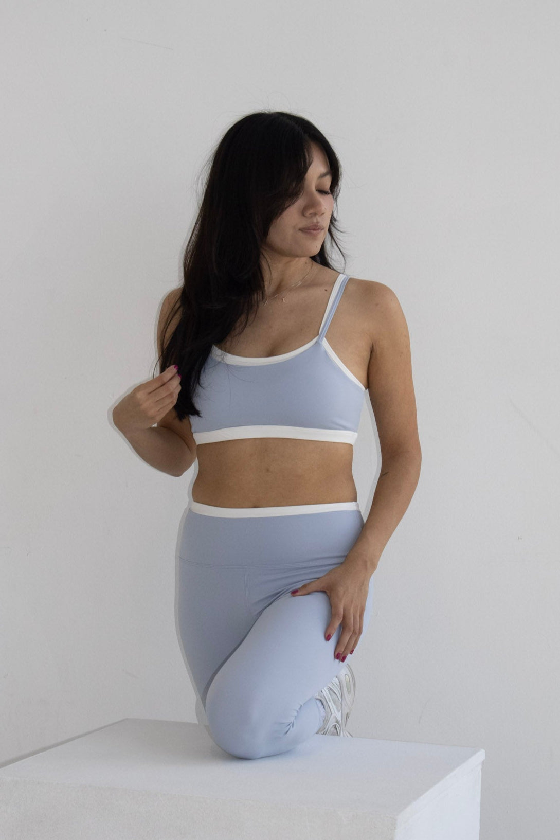 Baby Blue Layered Sports Bra Top