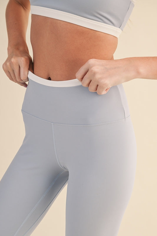 Baby Blue Contrast Binding Leggings